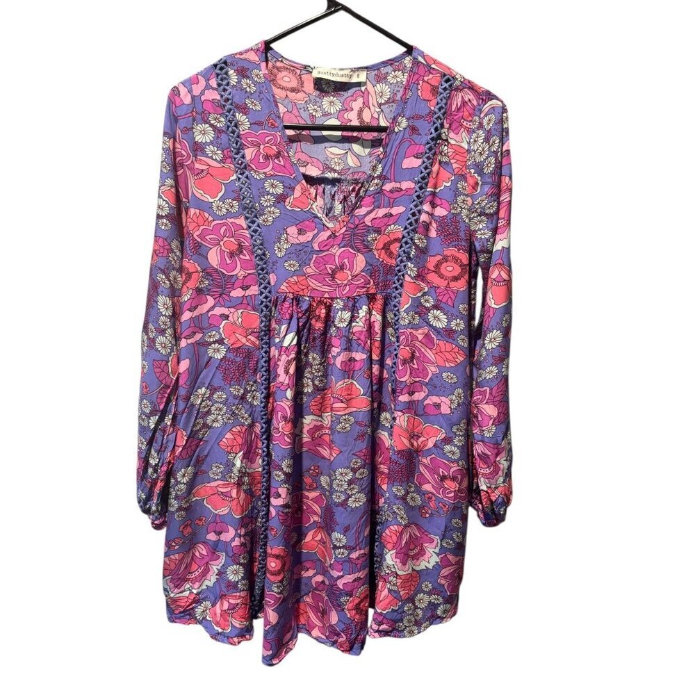 Rustty Dustty Women's Purple & Pink Mini Dress - Picture 2 of 8